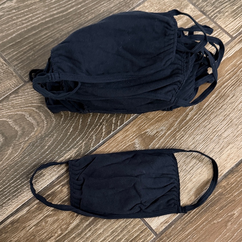 Set of 19 Black Fabric Face Masks